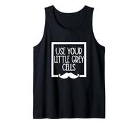 Use Your Little Grey Cells Poirot Moustache Frame White Tank Top