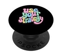 Use Your Strategy Bubble Letters Pastel Fun Graphic PopSockets Adhesive PopGrip