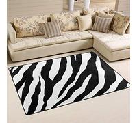 Use7 Black White Zebra Print Area Rug Rugs Carpet for Living Room Bedroom 100 x 150 cm(3 x 5 feet)