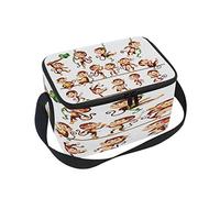 Use7 Cartoon Hipster Monkey Insulated Lunch Bag Tote Bag Cooler Lunchbox for Picnic School Women Men Kids