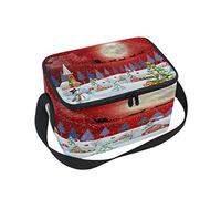 Use7 Christmas Landscape with Tree Snowman Winter Insulated Lunch Bag Tote Bag Cooler Lunchbox for Picnic School