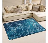 Use7 Dark Blue Ocean Sea Water Area Rug Rugs Non-Slip Floor Mat Doormats Living Room Bedroom 100 x 150 cm(3' x 5'ft)