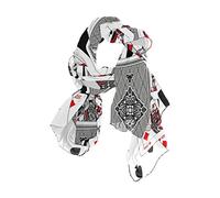 Use7 Fashion Lightweight Playing Card Poker Chiffon Silk Long Scarf Shawl Wrap