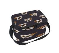 Use7 Hipster Bulldog Puppy Dog Vintage Insulated Lunch Bag Tote Bag Cooler Lunchbox for Picnic School