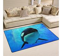 Use7 Killer Whale Swimming Underwater Area Rug Rugs Non-Slip Floor Mat Doormats Living Room Bedroom100 x 150 cm(3 x 5 feet)