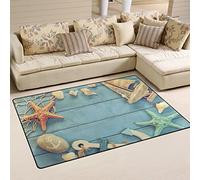 Use7 Nautical Life Starfish Anchor Boat Shell Area Rug Rugs Non-Slip Floor Mat Doormats Living Room Bedroom 50 x 80 cm(1.7' x 2.6'ft)