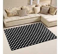 Use7 Polka Dot Black White Area Rug Rugs Non-Slip Floor Mat Doormats Living Room Bedroom 50 x 80 cm(1.7' x 2.6' ft)