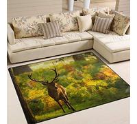 Use7 Red Deer Stag Autumn Forest Landscape Nature Area Rug Rugs for Living Room Bedroom 160cm x 122cm(5.3 x 4 feet)