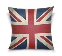Use7 Throw Pillow Case Decorative Cushion Cover Square Pillowcase, Vintage Union Jack UK Flag Sofa Bed Pillow Case Cover(40 x 40cm/16 x 16 Inches) Twin Sides