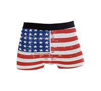 Use7 Vintage Stripe Star American Flag Men's Underwear Regular Leg Boxer Brief Large