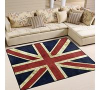 Use7 Vintage Union Jack British Flag Area Rug for Living Room Bedroom 203cm x 147.3cm(7 x 5 feet)