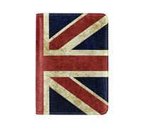 Use7 Vintage Union Jack British Leather Passport Holder Cover Case Travel One Pocket