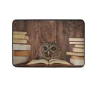 Use7 Wise Owl with Glasses Book Book Doormat Indoor Outdoor Entrance Floor Mat Bathroom 60 x 40 cm