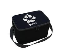 Use7 Wolf Paw Print Black Insulated Lunch Bag Tote Bag Cooler Lunchbox for Picnic School Women Men Kids