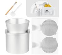 USEAMIE Metal Reusable Vertuo Capsule Refill Kit 100 Pcs Aluminum Foil Seals for Nespresso Vertuoline with a Brush, Scoop, Holder