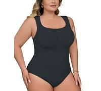USEASY Tummy Control Full Body Shapewear for Women Seamless Shapewear for Women Flat Tummy Off Shoulder Bodysuit, Black, XX-Large