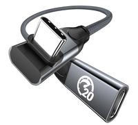 UseBean 240W USB C Extension Cable 0.3M, 90 Degree USBC Male to USBC Female Cable, USB 3.2 20Gbps 4K Video PD 3.1 Charging, Type C Extender, for PSVR2/Hub/MacBook/iPad/iPhone16 15/Magsafe Charger