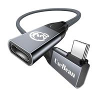 UseBean 240W USB C Extension Cable 0.3M, Right Angle USB C 3.2 Male to Female Cable, 4K Video 20Gbps PD 3.1 Fast Charging, Type C Extender, for PSVR2/USBC Hub/MacBook/iPad/iPhone15/Magsafe Charger