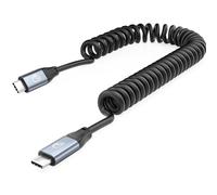 UseBean Coiled USB C to USB C Cable 100W 1M, USB C 3.2 Gen2 20Gbps Cable Retractable Lead, Type C PD Fast Charging 4K Video Cord for iPhone 15 Pro Max, MacBook, iPad Pro, Galaxy S24 S23 S22