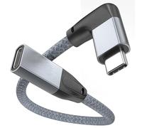 UseBean Right Angle USB C Extension Cable 0.2m, 90 Degree Type C 3.2 Gen2 20Gbps Male to Female 4K Video Extender Short Cord, L-Shape Lead for iPhone 16 15, MacBook iPad Pro/Air/Mini, Galaxy S25 S24