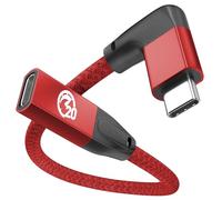 UseBean Right Angle USB C Extension Cable 0.2m, 90 Degree USB C 3.2 Gen 2 20Gbps Male to Female Type C 4K Video Extender Cord, for MacBook, iPad Pro/Air/Mini, Galaxy S25/S24, iPhone 16 15