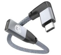 UseBean Right Angle USB C Extension Cable 0.2m, 90 Degree USB-C 3.2 Gen2 20Gbps Male to Female 4K Video Cord, L-Shape Type C Extender, for iPhone 16 15, MacBook Mac, Magsafe, Switch, Steam Deck