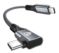 UseBean Right Angle USB C to USB C Cable 0.2M, 240W Type C to Type C Cable, Short USBC 3.2 Gen2x2 20Gbps Cord, PD3.1 Fast Charging, 4K/5K@60Hz Video, for iPhone 16 15, Galaxy S25, Monitor, Dell XPS