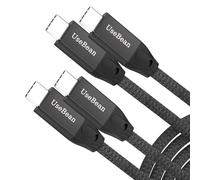UseBean USB C to USB C Cable 100W 3M(2 Pack), USB C 3.2 Gen 2X2 20Gbps Data Transfer 4K@60Hz Video Display Type-C PD Charger Cord, for iPhone 15 Pro Max, MacBook Pro, iPad Pro, Galaxy S24/S23