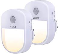 Useber Motion Sensor Lights 0.5W Energy Saving LED Night Light with 3 Lighting Modes for Kitchen, Children's Room, Corridor, Hallway, Stairs (2 Pack Warm White)