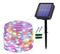 Useber Solar Lights 14M 120 LED, Silver Wire, Waterproof, Fairy for Outdoors:Trees,Home, Terraces,Parties, Weddings, Christmas (Colorful, 1 Pack)