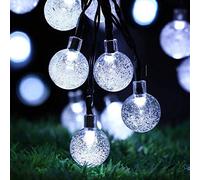 Useber Solar Lights Outdoor Garden, 24Ft 50LED Waterproof Crystal Globe Fairy Lights for Gazebo,Camping,Party, Christmas Decorations (Clear White, 50LED)