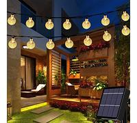 Useber Solar Lights Outdoor Garden, 24Ft 50LED Waterproof Crystal Globe Fairy Lights for Gazebo,Camping,Party, Christmas Decorations (Warm White, 50LED)