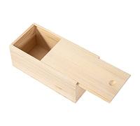 Useekoo Unfinished Wooden Storage Box with Sliding Lid, 7.8'' x 3.9'' x 3.1'' Stash Keepsake Box, Rustic Wood Gift Boxes for Art Hobbies, DIY Lovers, Desk Organizers and Home Decor