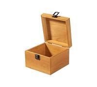 Useekoo Vintage Wooden Storage Box Container with Hinged Lid and Front Clasp, 5.5'' x 5.5'' x 3.9'' Small Keepsake Box, Rustic Wood Boxes for Crafts Art Hobbies and Home Decoration