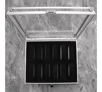 Useful Aluminium Watches Box 12 Grid Slots Jewelry Watches Display Storage Box Square Case Suede Inside Rectangle Watch Holder