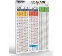 Useful Magnets 12" x 10" Magnetic Tap Drill Chart with Common Countersink Depths | Decimal Equivalents, Fractional, Letter, Number & Metric Drill Sizes | NPSC Pipe Thread Reference