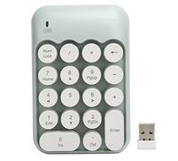 Useful Wireless Mechanical Numeric Keyboard for Laptop 2.4G Transmission for Users ABS Material (x910 white green)