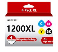 USEHOTI PGI-1200XL Compatible for Canon Maxify 1200 Ink Cartridges Work with Canon MB2720 MB2120 MB2020 MB2320 MB2030 MB2050 MB2350 (Black Cyan Magenta Yellow, 4XL Pack)