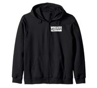 Useless Lesbian Meme Zip Hoodie