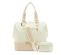 USELIKE Weekender Bag for Women, Large Travel Duffel Bag with Shoe Compartment, Carry On Overnight Tote Bag with Toiletry Bag, Beige, S