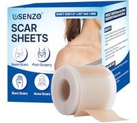 USENZO Silicone Scar Tape Roll 4cm x 1.5m Scar Tape for Surgery Burns Acne, Reusable Skin Tone Strip Alternative to Silicone Scar Gel for Old and New Marks