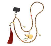 User Friendly Bead Necklace Comprising Green Sandal Wood and Gourd Glass Charm Designed for Sustainable Fashion Styles Lightweight Versatile Bead Necklace Adorned with Green Sandal Wood and Gourd