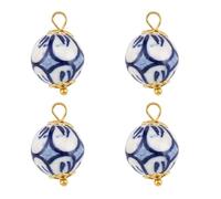 User Friendly Ceramic Charms Featuring Blue Porcelain Designs Pendant Accessory for Jewelry Making Projects Blue Porcelain Auspicious Pattern Craft Jewelry Findings
