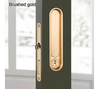 User Friendly Oval Pocket Door Lock for Effortless Locking and Unlocking (Brushed Gold)