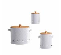 User Friendly Potato Onion Garlic Storage Bins With Bamboos Lids For Countertop Use In Restaurants And Homes Bamboos Lid Storage