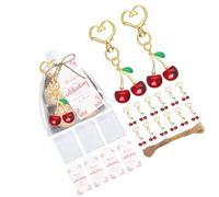 User Friendly Recycled Metal Cherries Keychains Kids Safe Keychains Family Gifts For Parties Travel Bags Car Decoration Efficient Party Giveaway