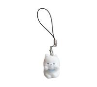 User-friendly Resin Flocked Dog Keychain Charm Lanyard Key Holder for Phone and Animal Lovers Resin Flocked Keychain, フリーサイズ