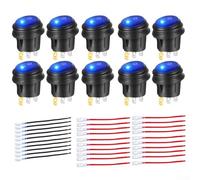 User Friendly Weatherproof Round Rocker Switch Enhanced by an Illumination Feature Supporting Various Installations (Blue)