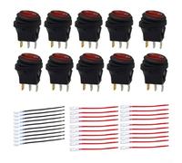 User Friendly Weatherproof Round Rocker Switch Enhanced by an Illumination Feature Supporting Various Installations (Red)