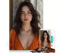User Woman Timeless Beauty Jigsaw Puzzles 1000 Mental Focus Game No Gap Tight Fitting Design Interactive Brain Challenge for Home (38x26cm)